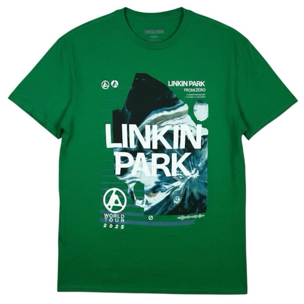 Linkin Park T-Shirt Unisex Medium Green From Zero 2025 Tour Merch Official NEW